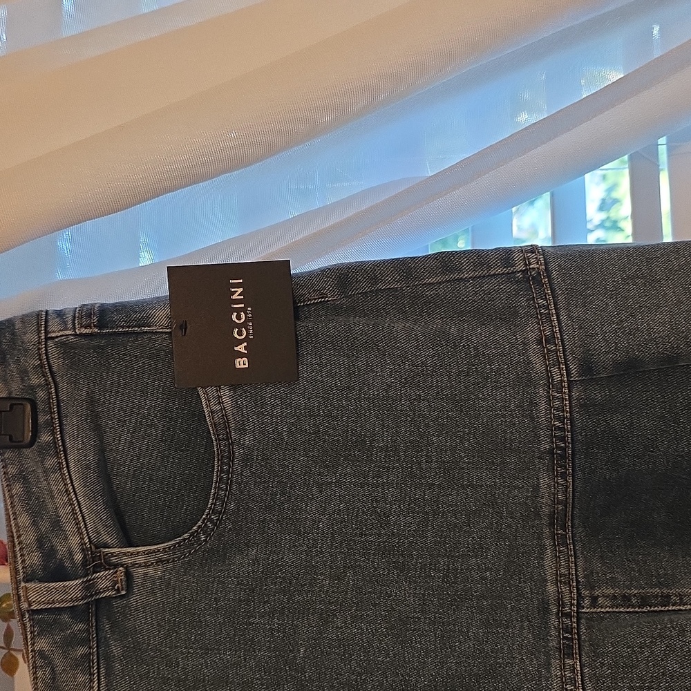 NORSTROM Baccini Dark Denim A-Line Skirt - Picture 3 of 4